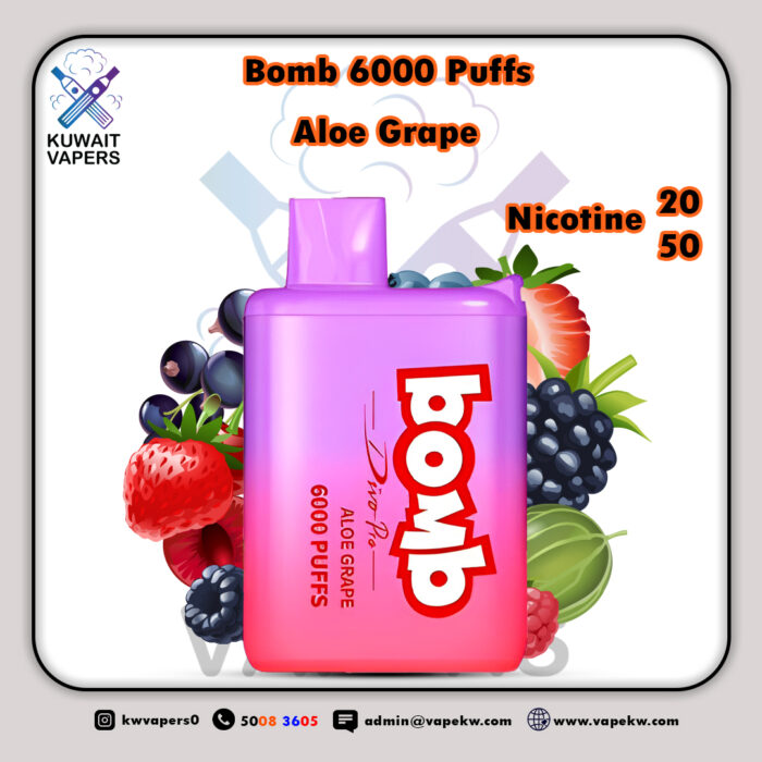 Bomb Aloe Grape 6000 puffs