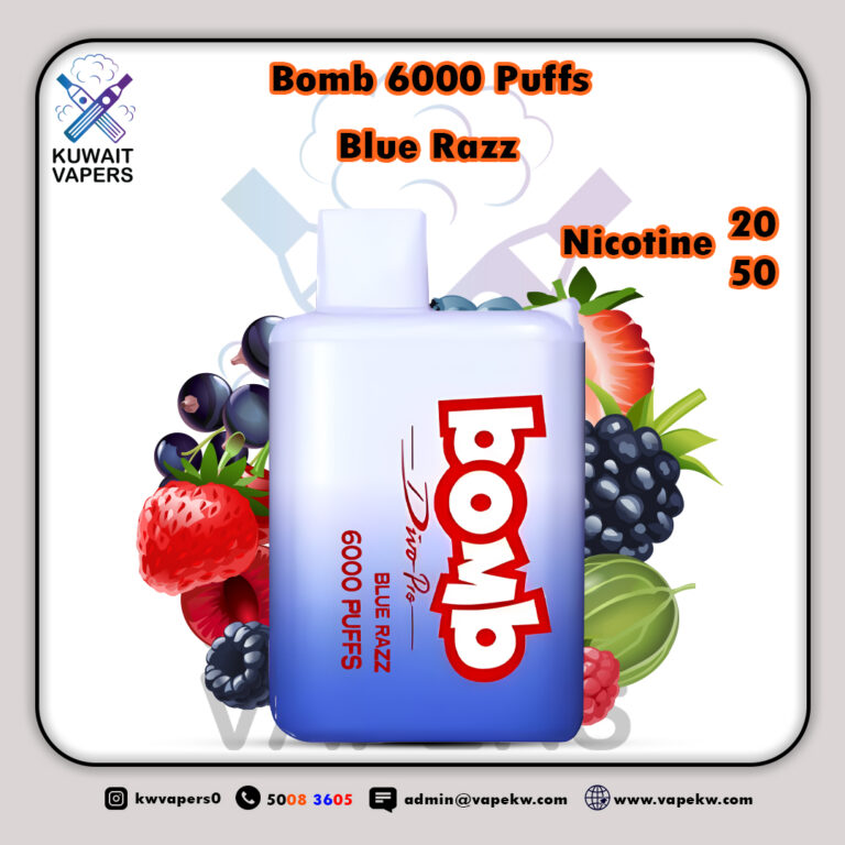 Bomb Blue Razz 6000 puffs