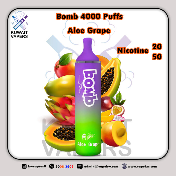 bomb aloe grape 4000 puffs