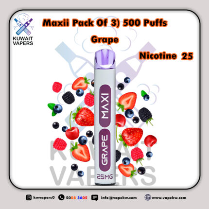 Maxii Pack Of 3 Grape 500 Puffs