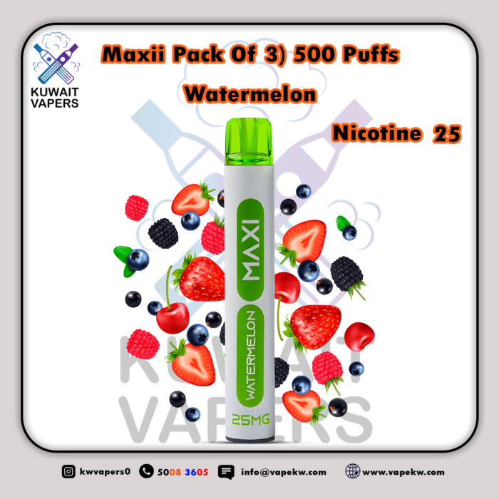 Maxii Pack Of 3 Watermelon 500 Puffs