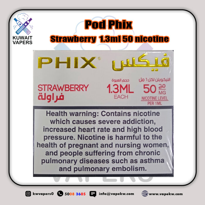 Pod Phix Strawberry 1.3ml 50 Nicotine