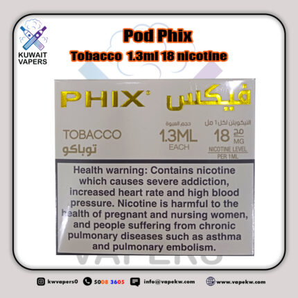 Pod Phix Tobacco 1.3ml 18 nicotine